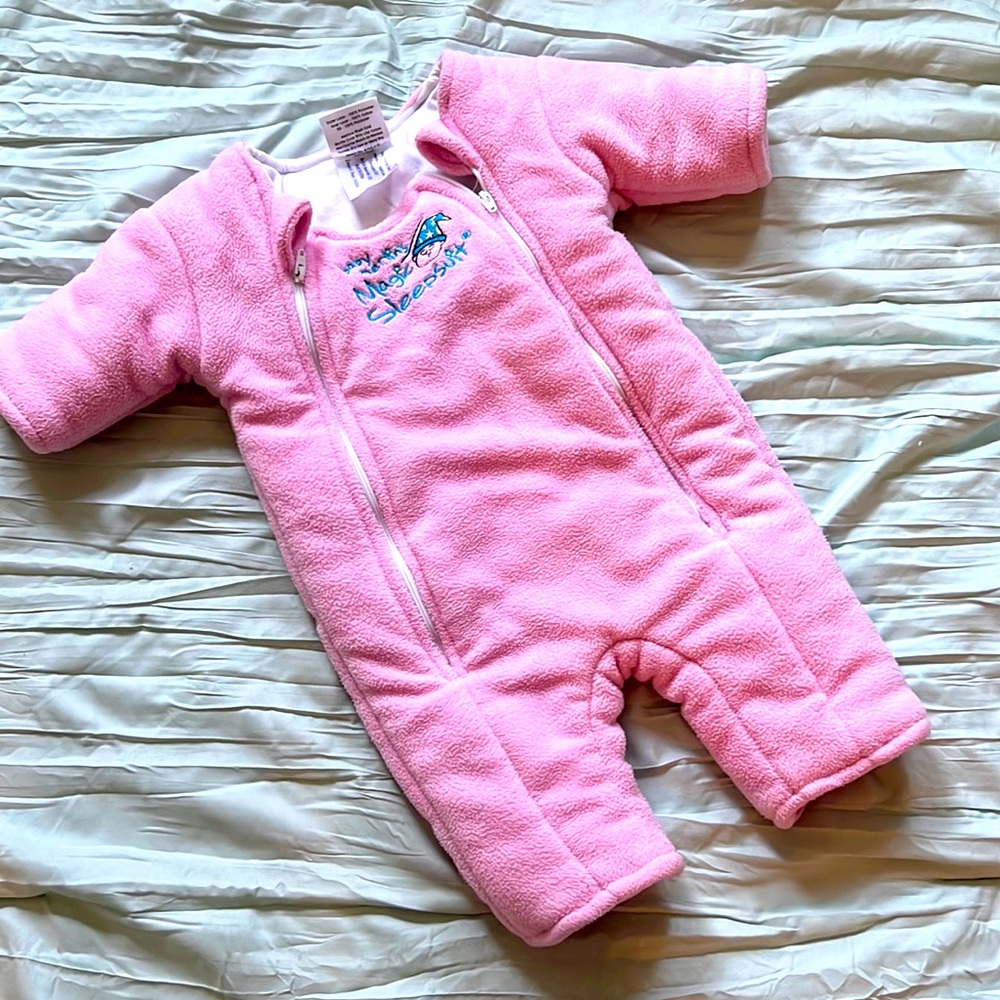Baby Merlin’s Magic Sleepsuit, Pink, Size Large (6-9 months, 18-21 lbs)